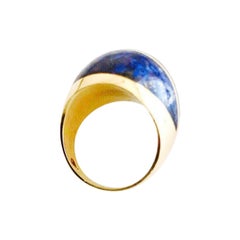Lapis Lazuli 18k Yellow Gold Dome Ring