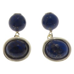 Lapis Lazuli 9 Karat White Gold Cufflinks Handcrafted in Italy