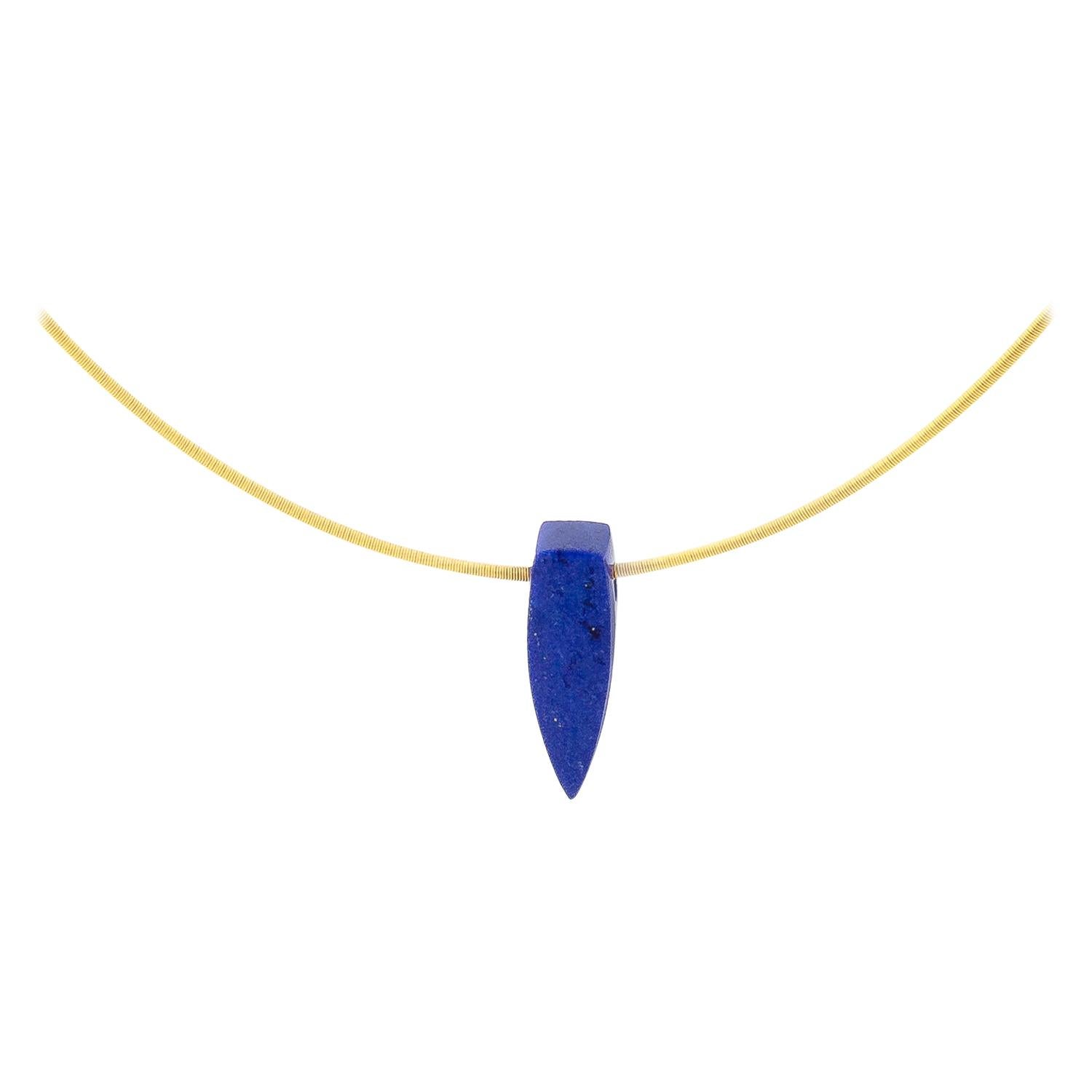 Lapis Lazuli and 18 Karat Gold Necklace For Sale