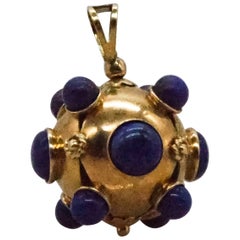 Lapis Lazuli and 18 Karat Yellow Gold Charm