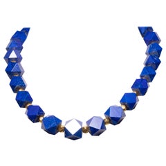 Lapis Lazuli and 18K Gold Beaded Necklace by Deborah Lockhart Phillips