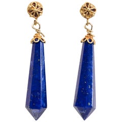 Lapis Lazuli and 22 Karat Gold Earrings