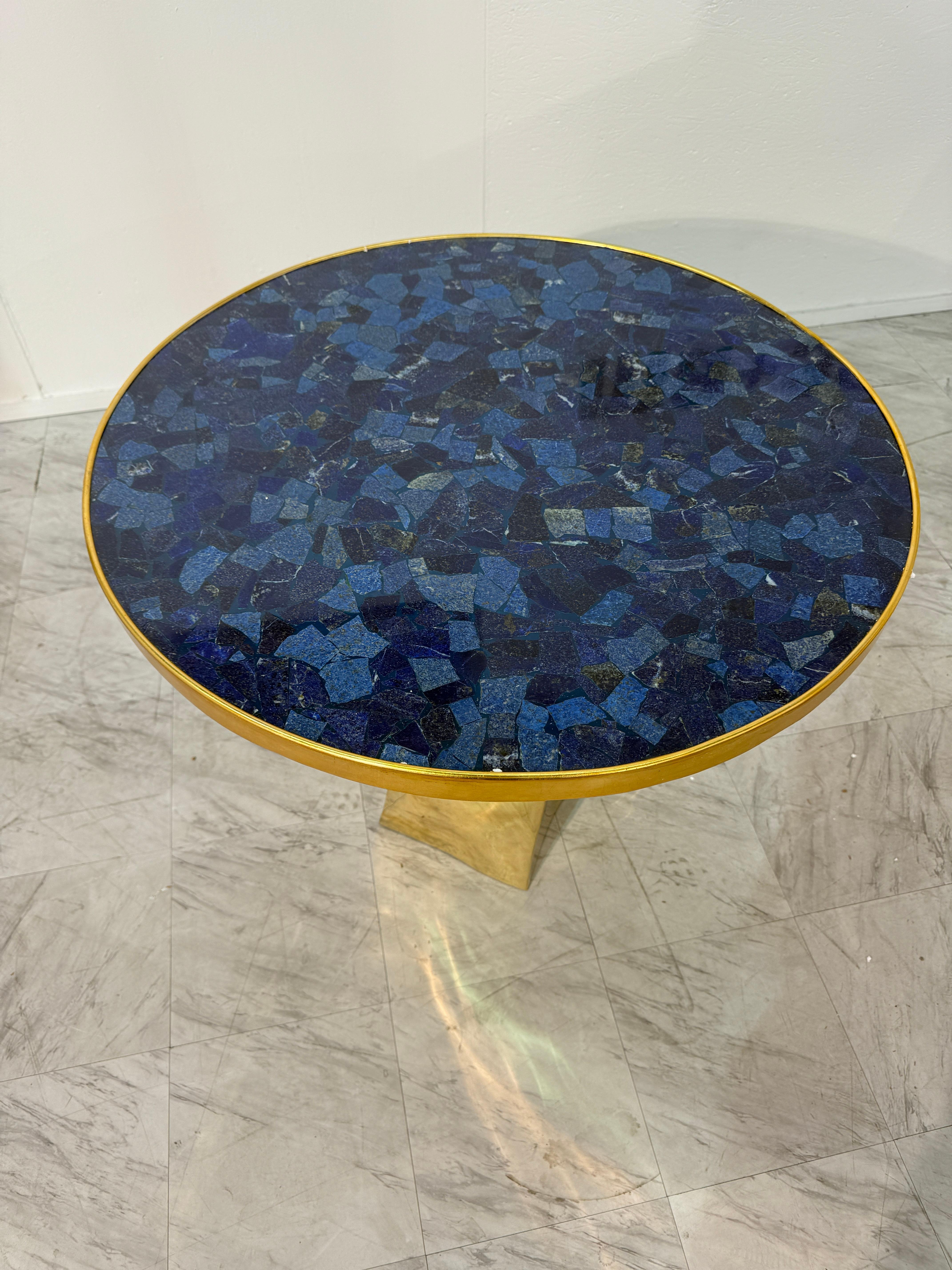 Lapislazuli und bronze Sockeltisch von Fonderia Artistica Ruocco (Italienisch) im Angebot