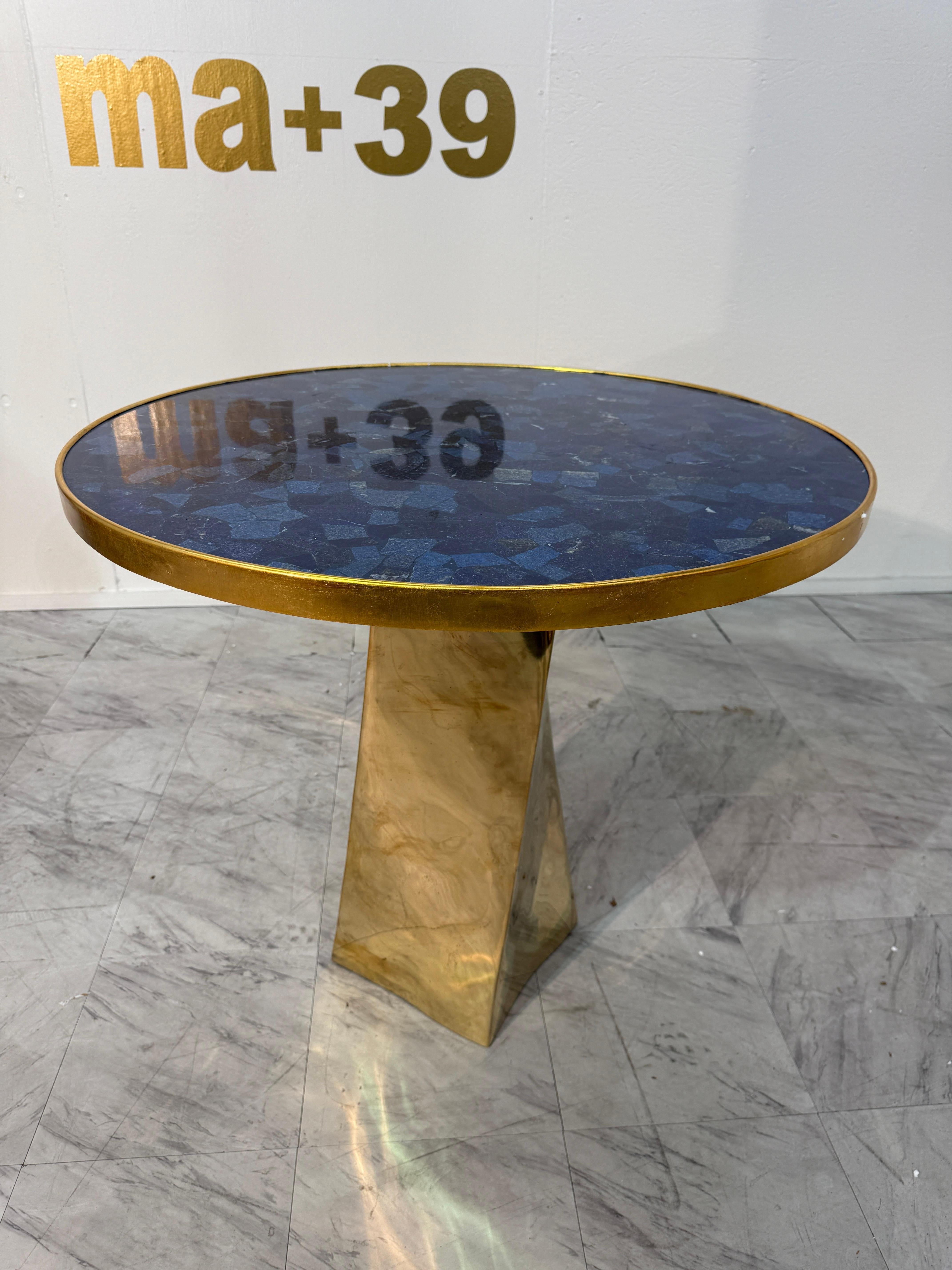 Lapislazuli und bronze Sockeltisch von Fonderia Artistica Ruocco im Zustand „Gut“ im Angebot in Los Angeles, CA