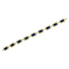    Bracelet en or jaune 18 carats, lapis-lazuli et diamants