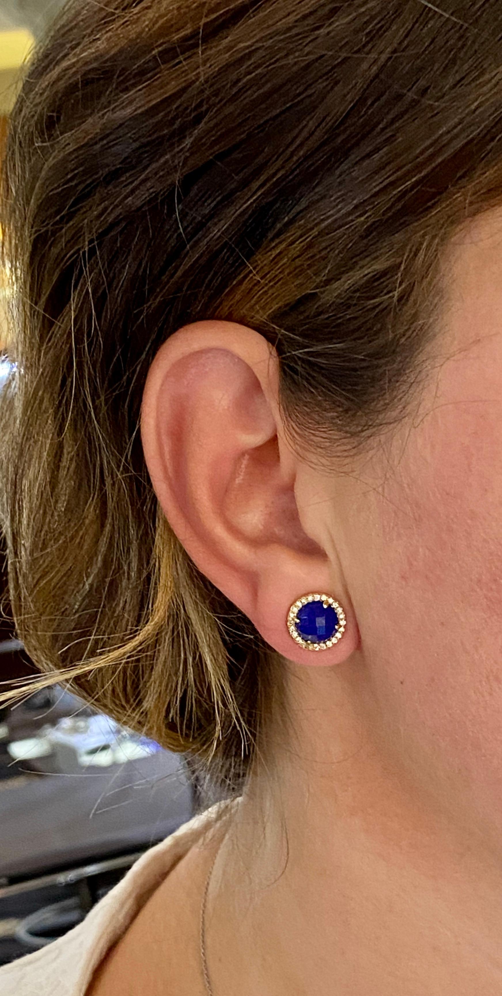 lapis and diamond earrings