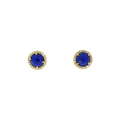 Lapis Lazuli and Diamond Stud Earrings