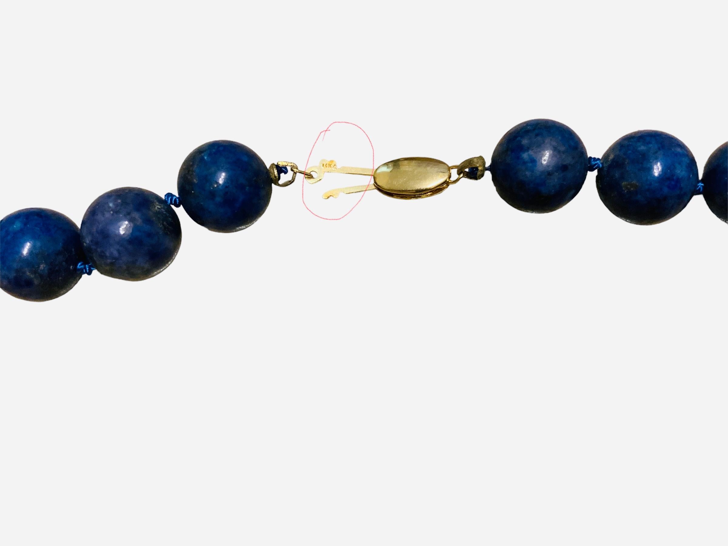 Lapis Lazuli And Gold Beads Necklace  For Sale 6