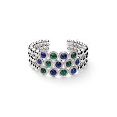 Lapis Lazuli, Malachite, Diamond Bangle