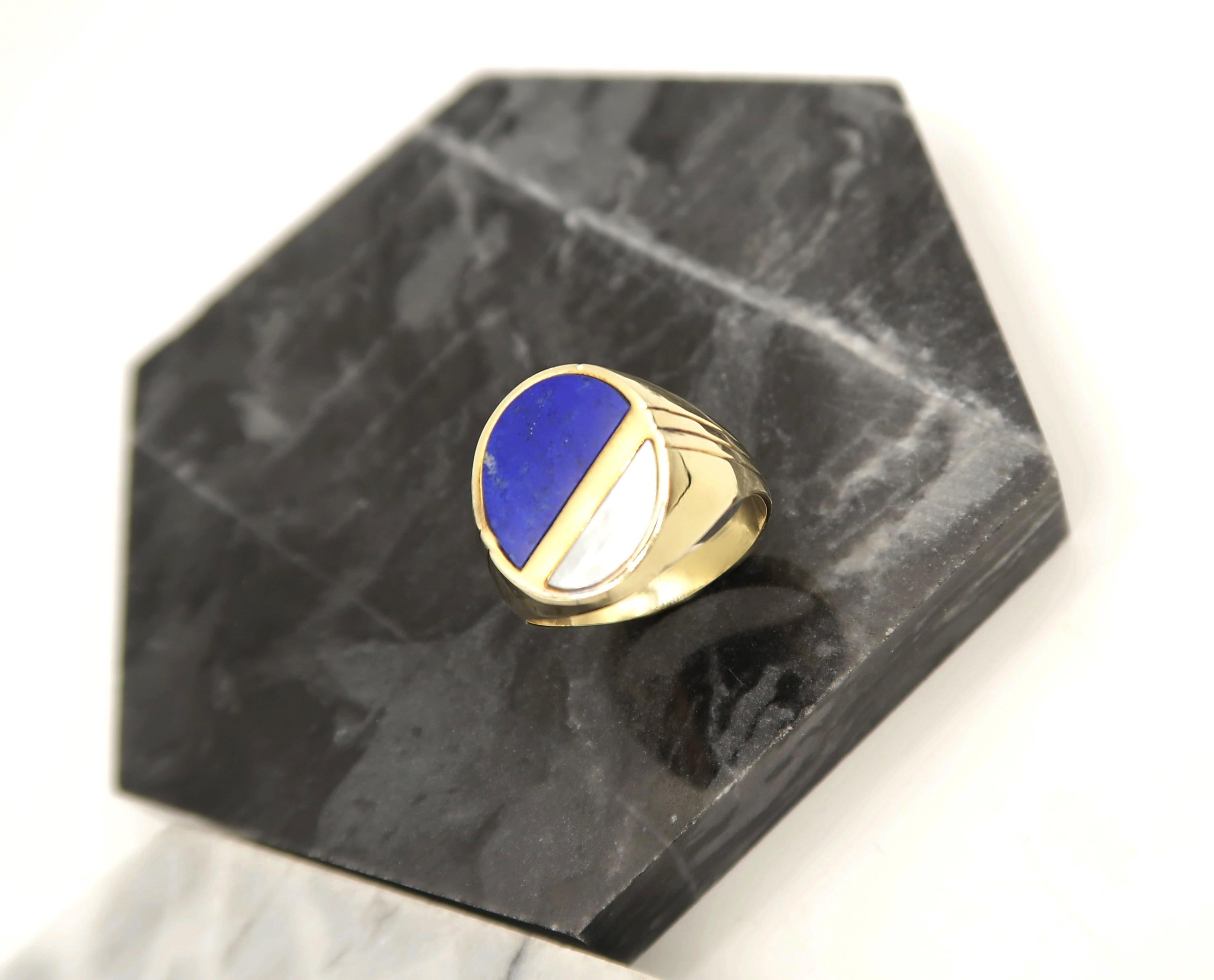 lapis lazuli signet ring mens