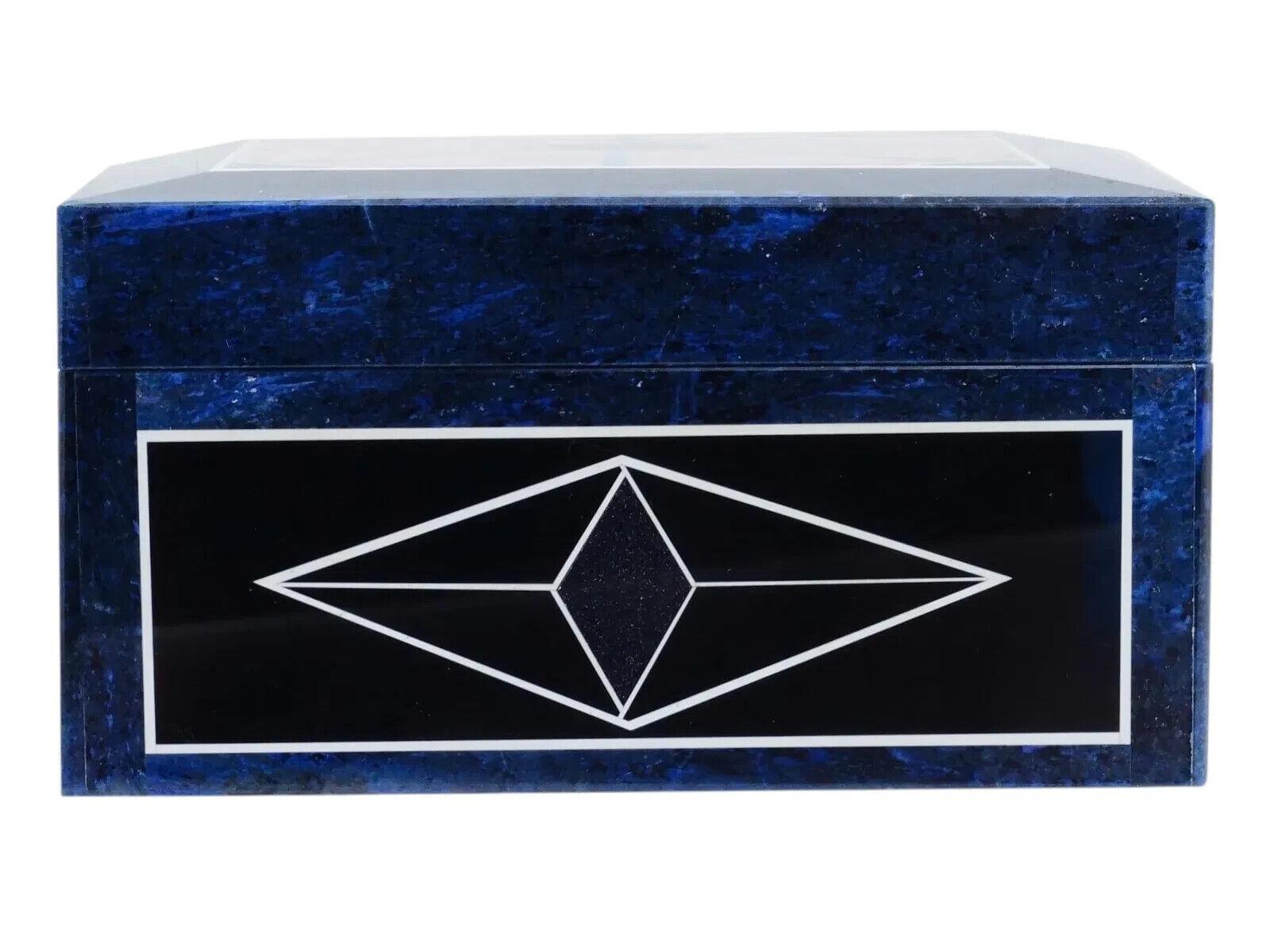 20th Century Lapis Lazuli And Semi Precious Stone Intarsia Box For Sale