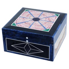 Lapis Lazuli And Semi Precious Stone Intarsia Box