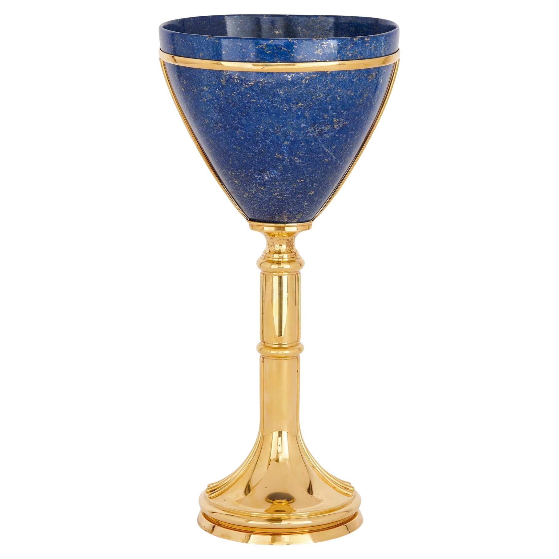 Vase aus Lapislazuli und Vermeil, Asprey zugeschrieben