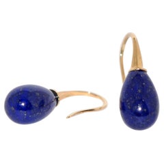 Lapislazuli und Gelbgold 18 Karat Tropfenohrringe