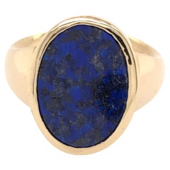 Lapis Lazuli and Yellow Gold Gentlemen's Ring