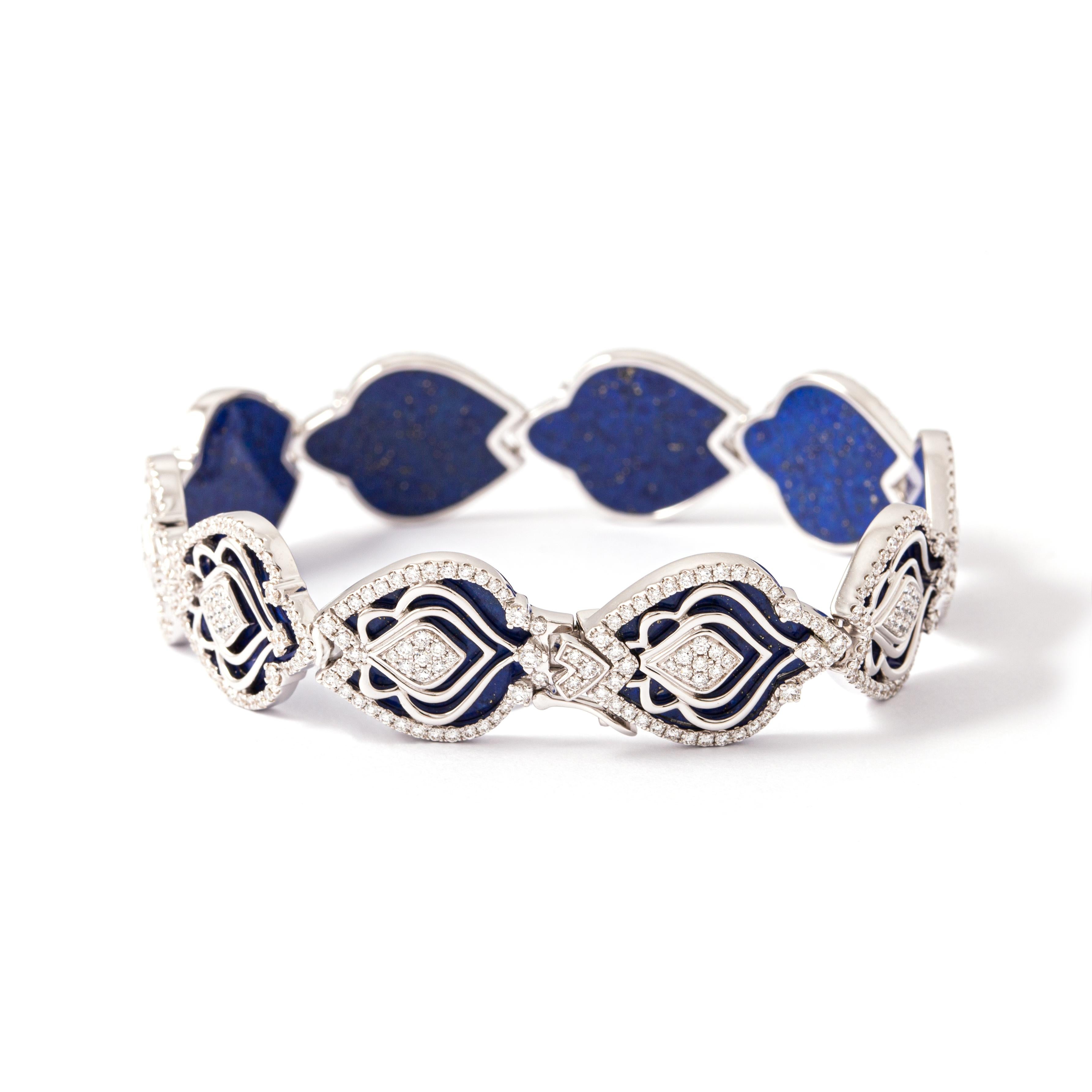 white gold lapis bracelet