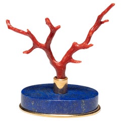 Lapis Lazuli Base and Mediterranean Coral Branch by Alexandre Vossion