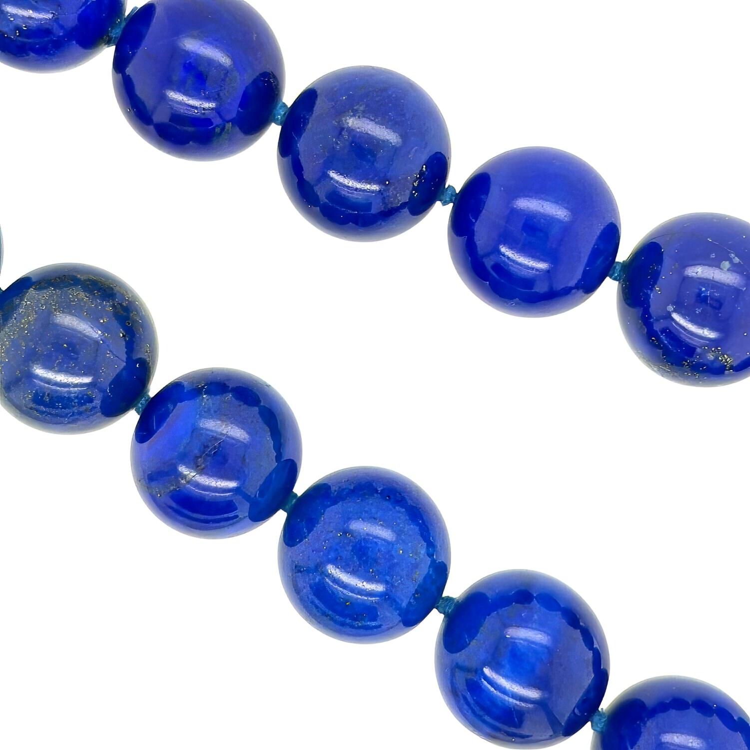 Collana con perle di lapislazzuli, zaffiro e diamante In condizioni buone a New York, NY