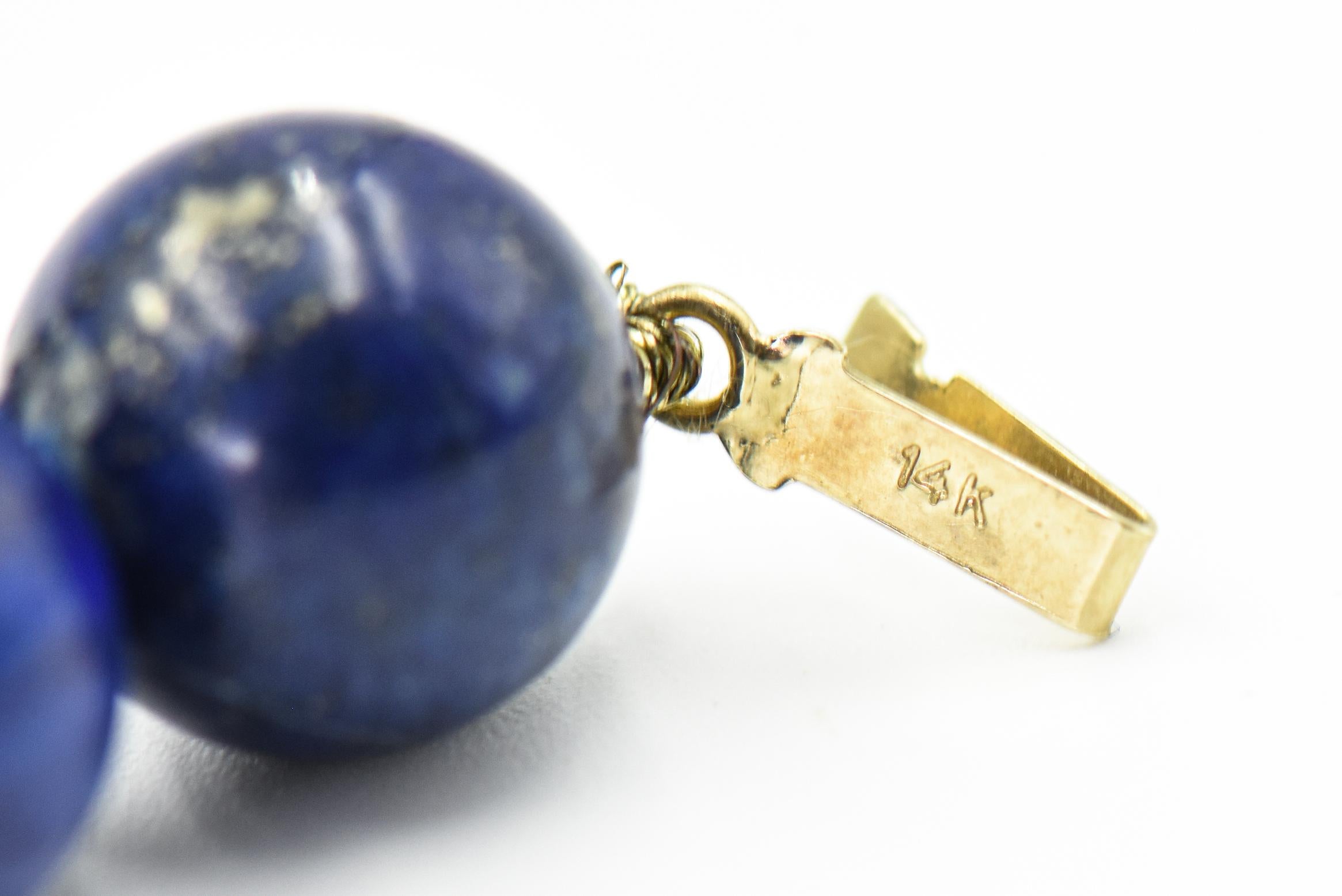 Lapislazuli Perle Gelbgold Halskette 7