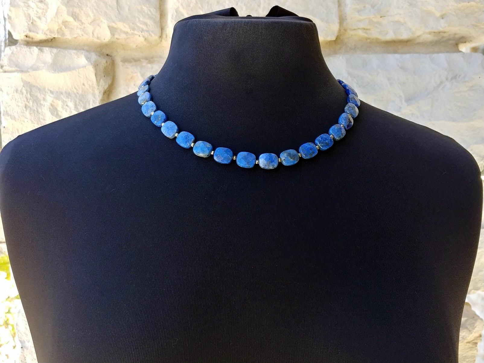 Lapis Lazuli Beaded Necklace For Sale 3