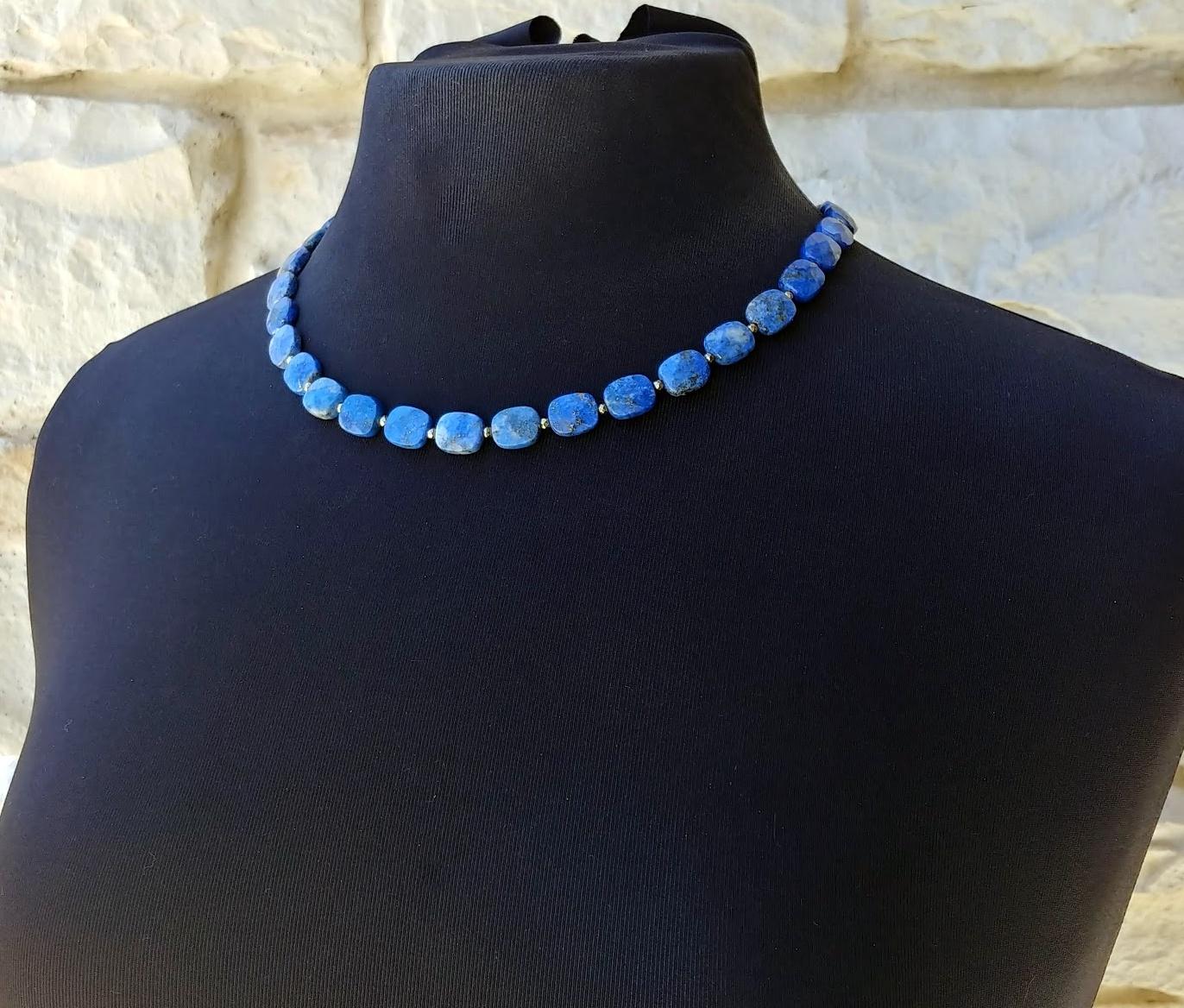 Lapis Lazuli Beaded Necklace For Sale 4