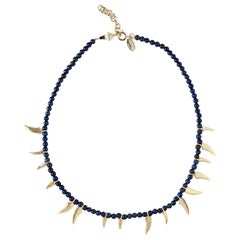 Lapis Lazuli Beads Necklace with Dangling Claws from IOSSELLIANI