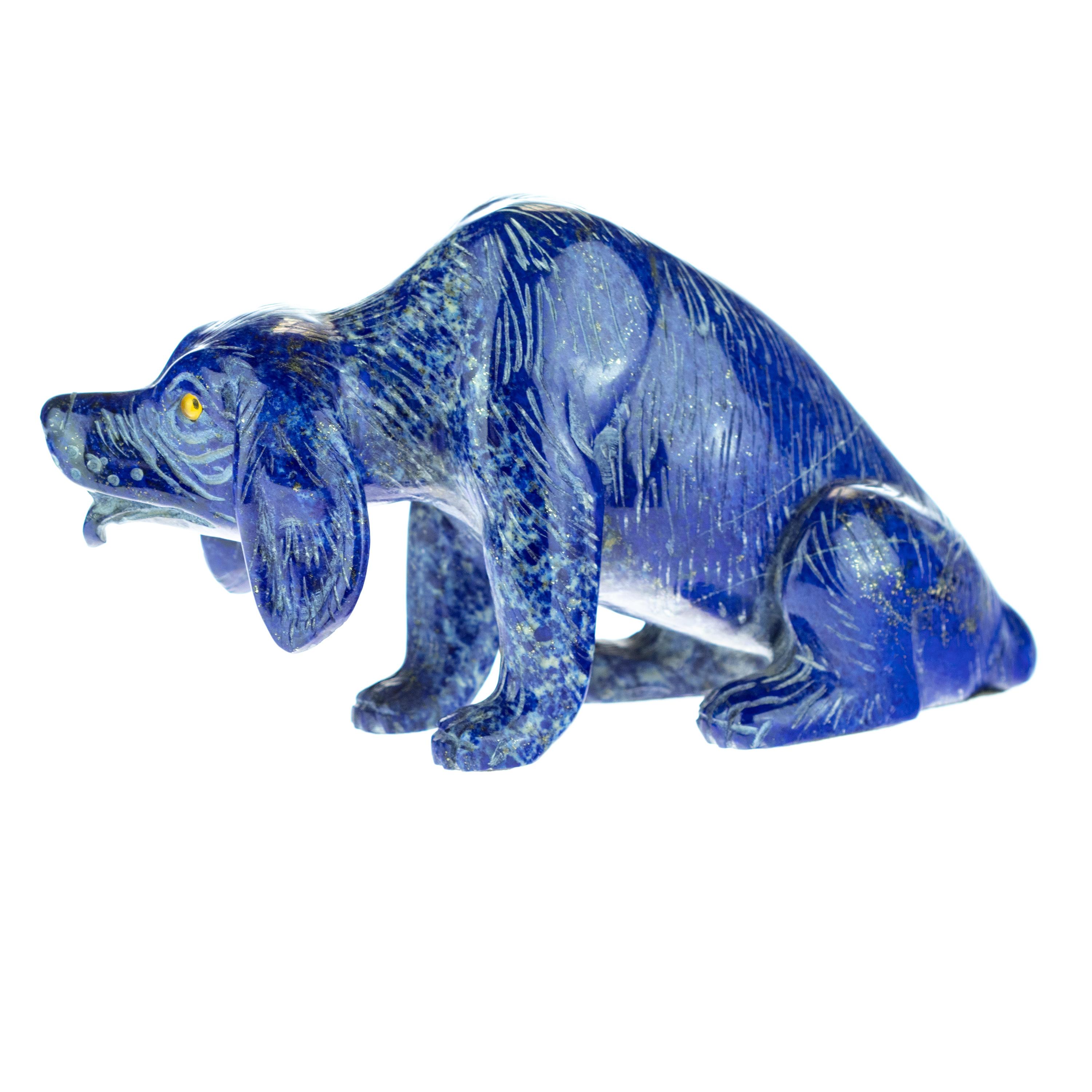 blue dog statue