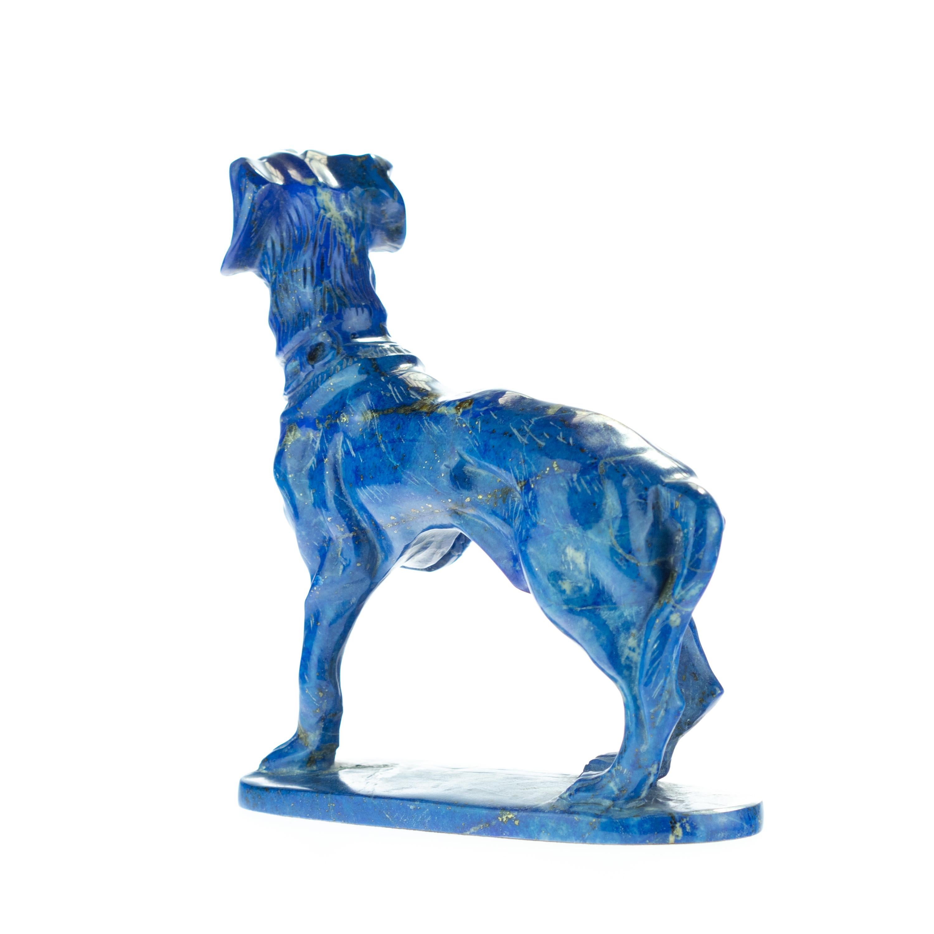 blue dog statue