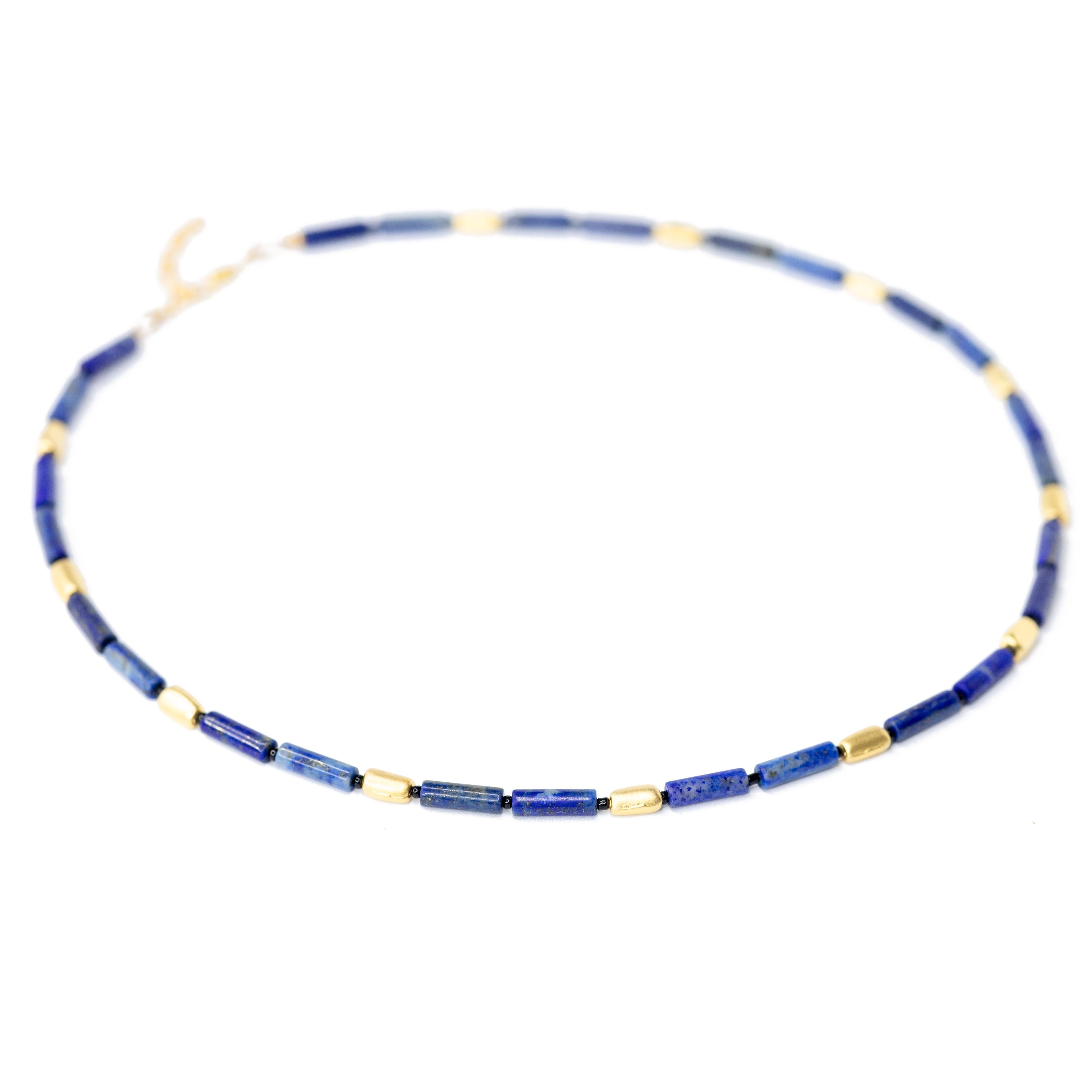 Bead Lapis Lazuli Blue Madrid Matinee Necklace - by Bombyx House For Sale