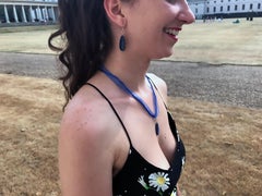 Lapis Lazuli Blue Ribbon Necklace  by nlanlaVictory