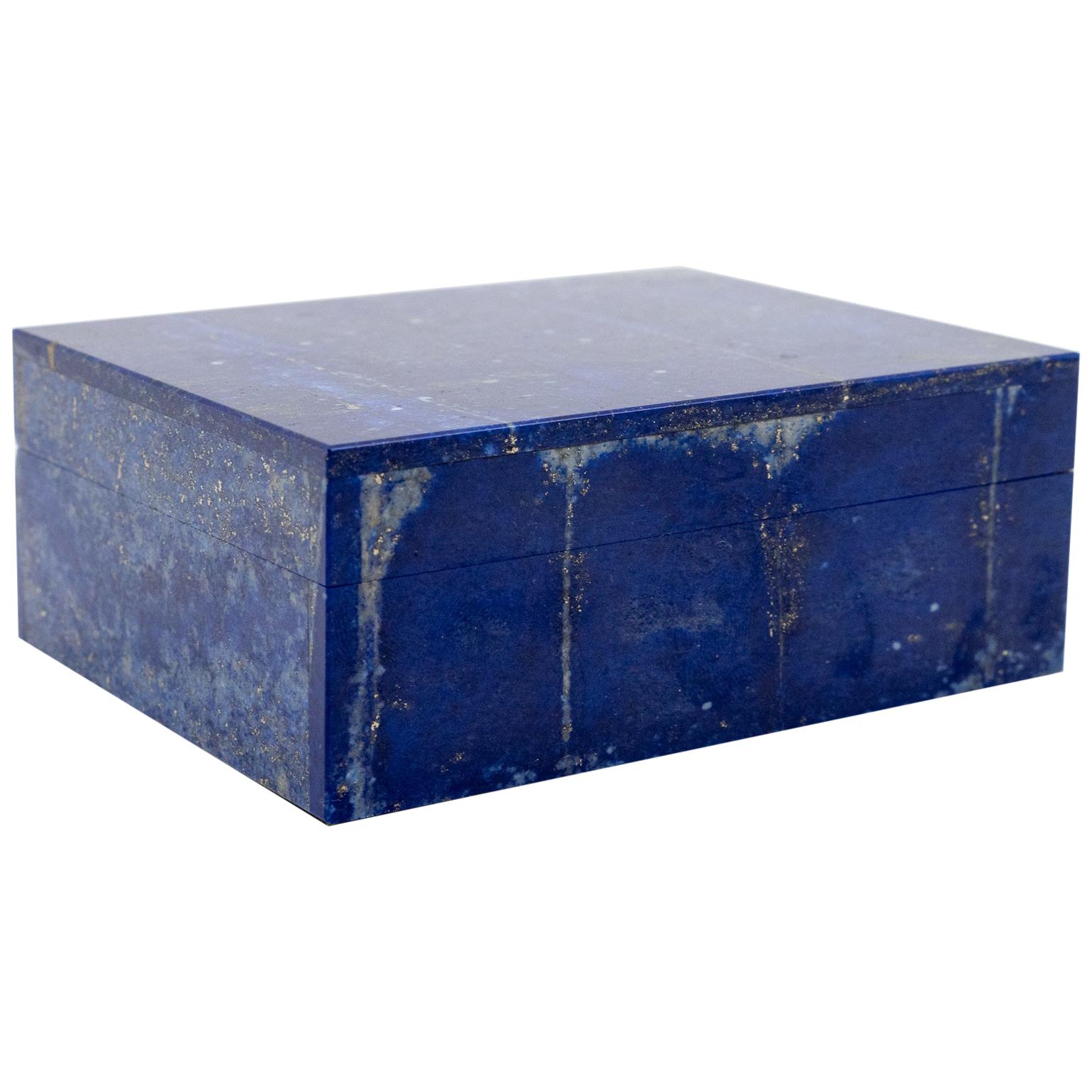 Lapis Lazuli Box with Hinged Lid