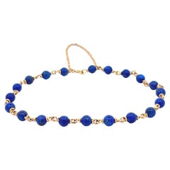 Bracelet en lapis-lazuli et or jaune 14 carats