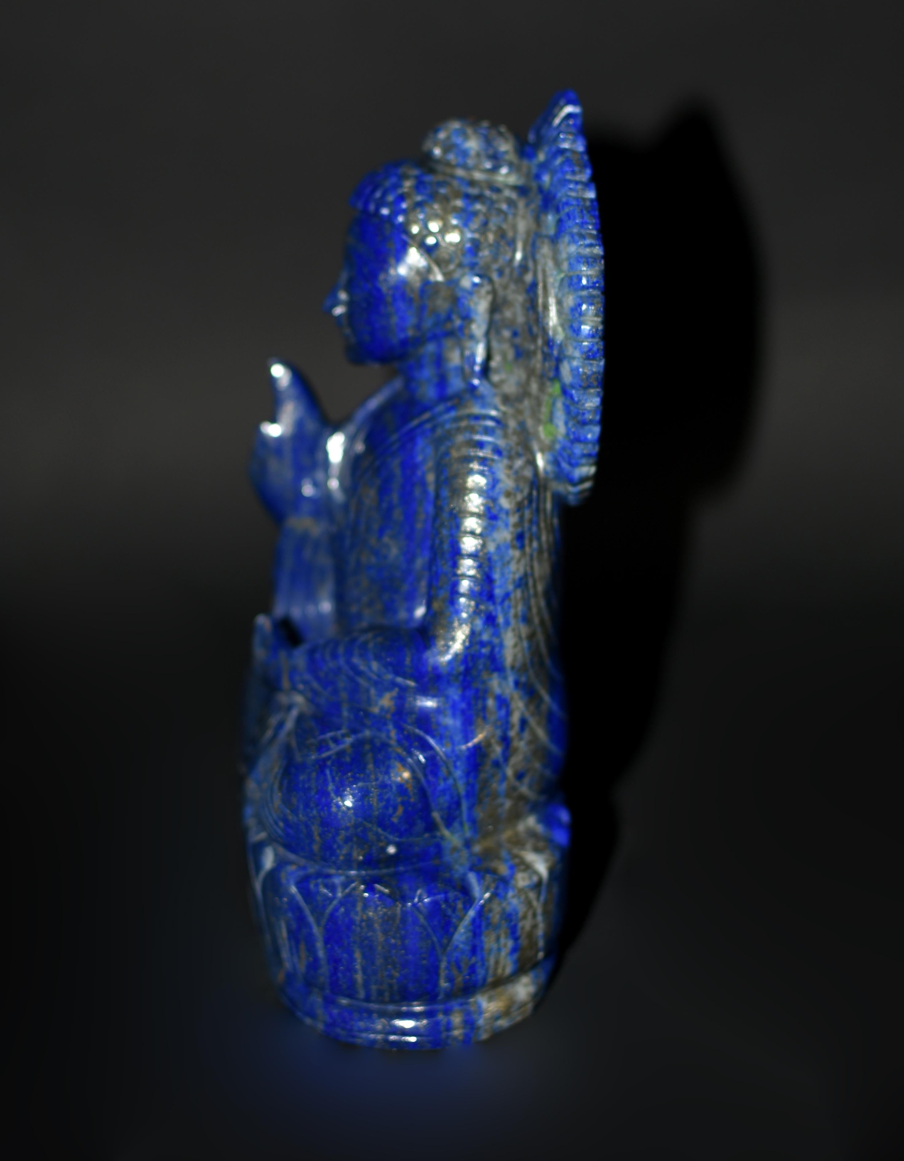 Lapis Lazuli Buddha Statue Hand Carved 6 lbs For Sale 6