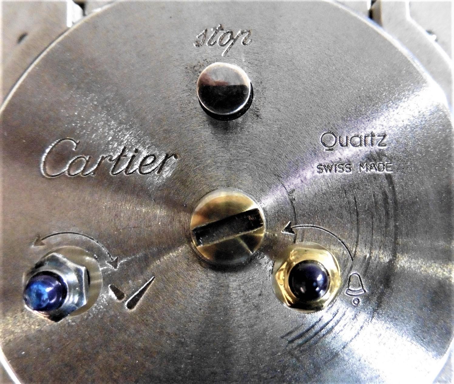 Late 20th Century Lapis Lazuli Cartier Travel Clock by Cartier