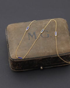 Lapis lazuli chain necklace with an 18k gold chain, Choker necklace, gold chain