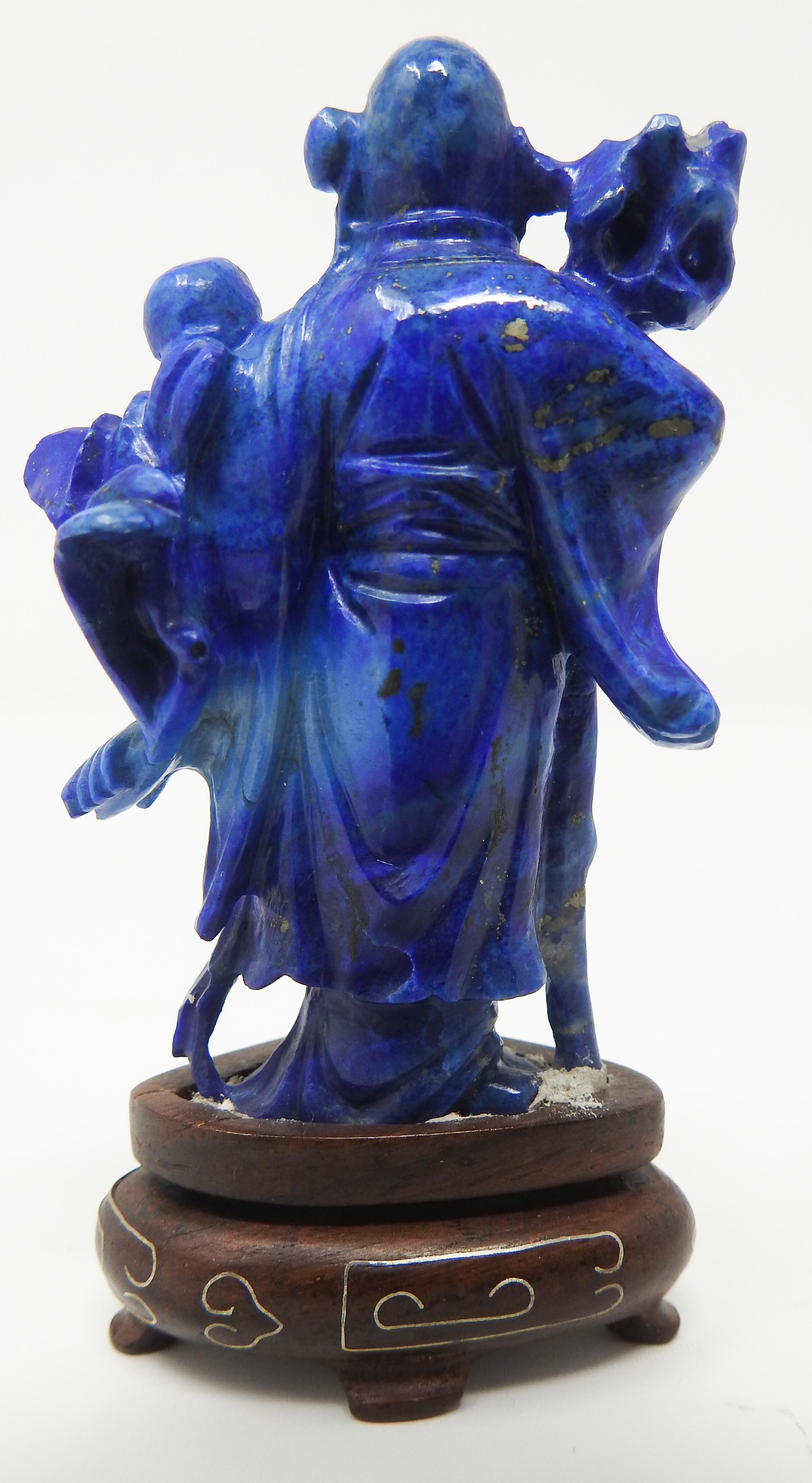 Lapis Lazuli Chinese Shou Lao Figure For Sale 4