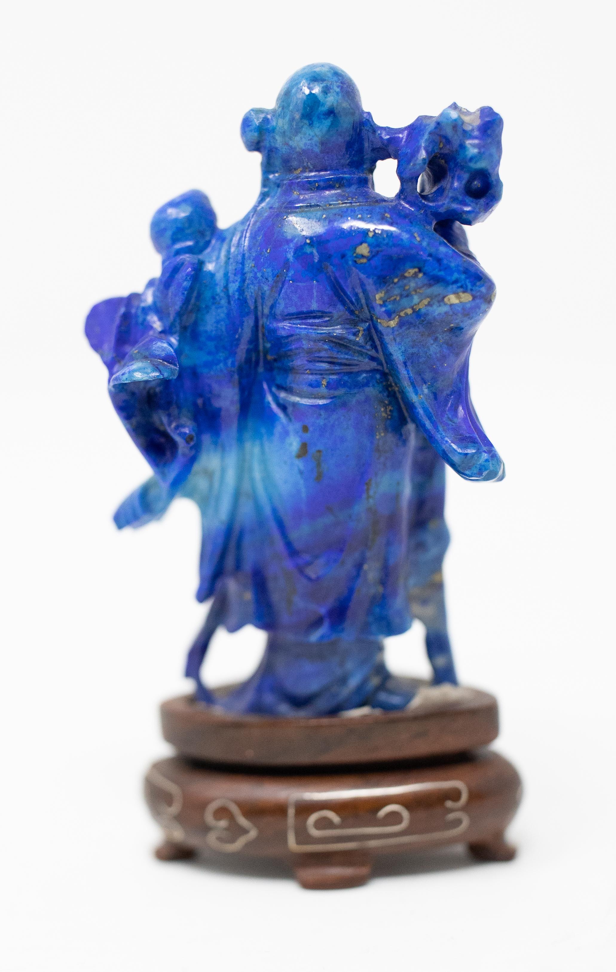 Chinese Export Lapis Lazuli Chinese Shou Lao Figure For Sale