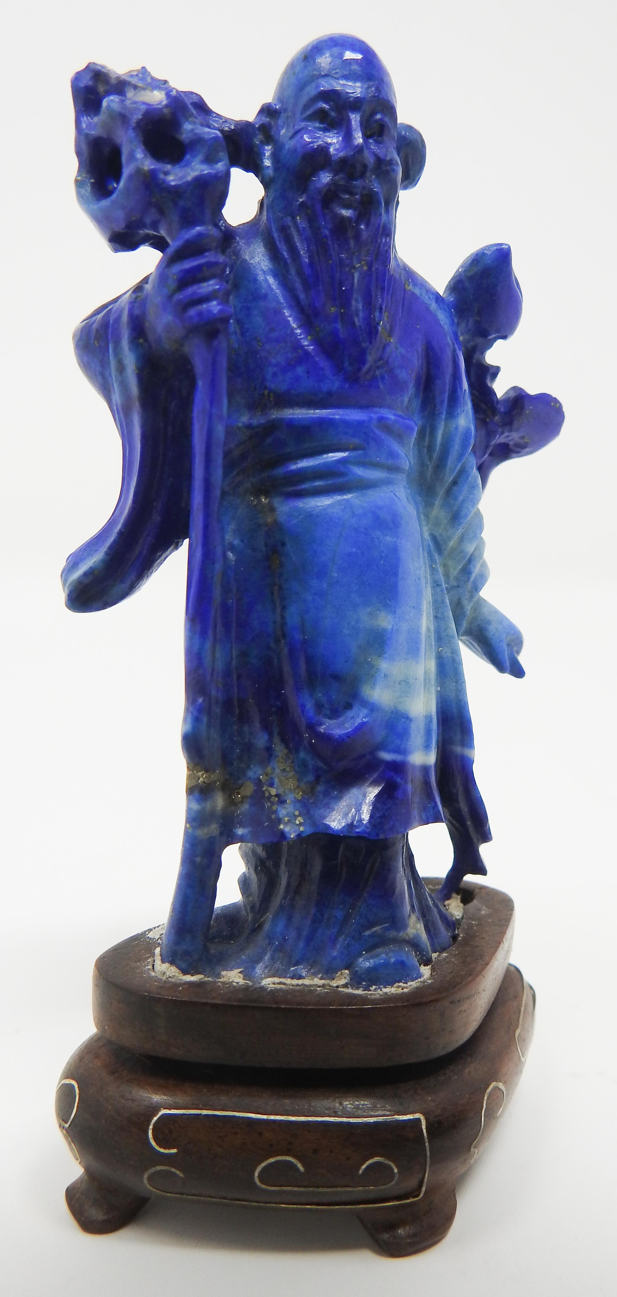 Lapis Lazuli Chinese Shou Lao Figure For Sale 1