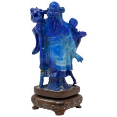 Lapis Lazuli Chinese Shou Lao Figure