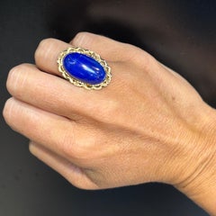 Bague cocktail en lapis-lazuli