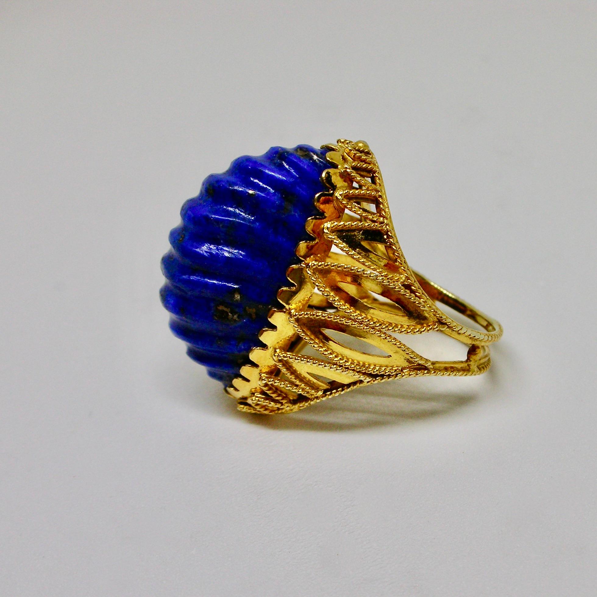 Lapis Lazuli Cocktail Ring In Good Condition For Sale In Milano, MI