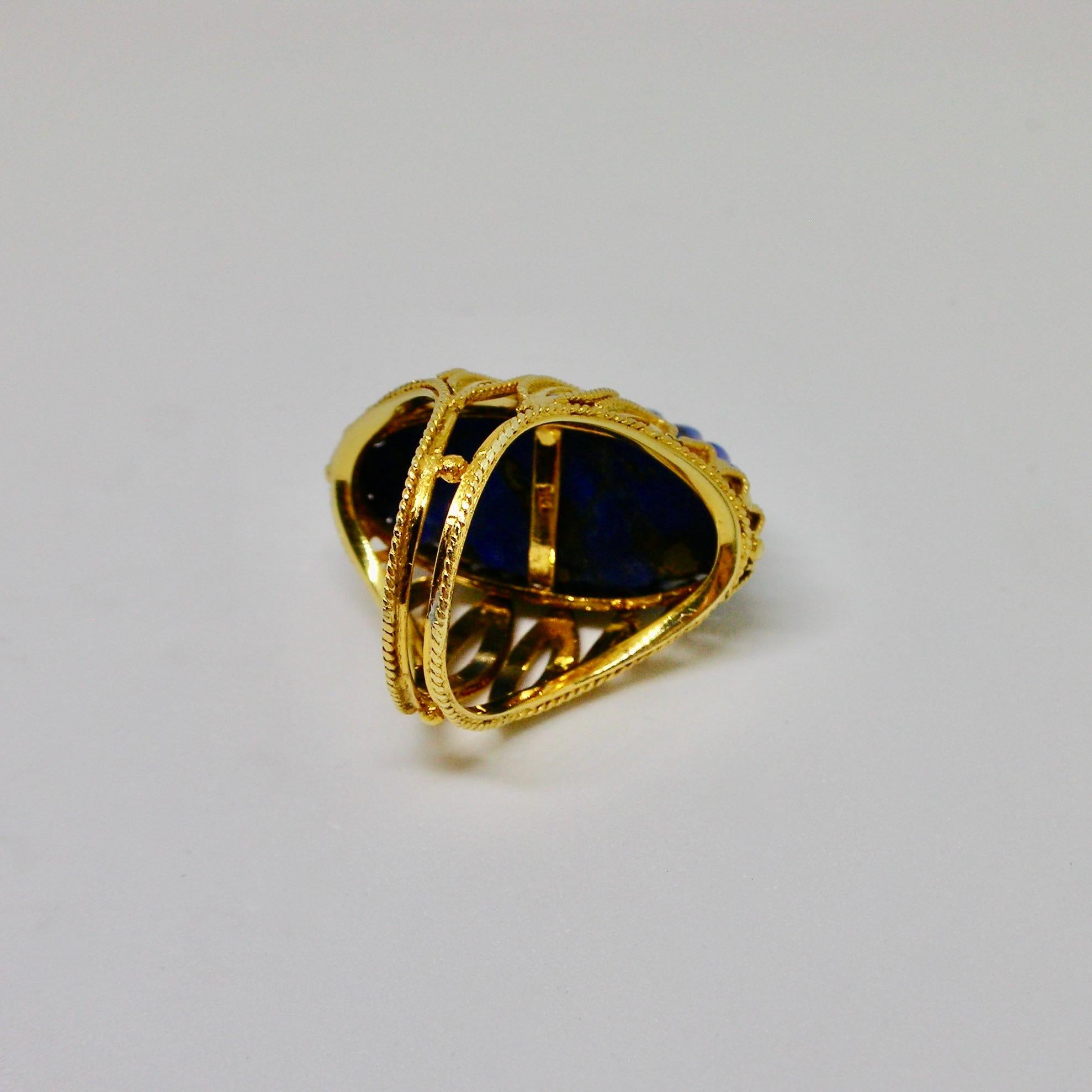 Women's Lapis Lazuli Cocktail Ring For Sale