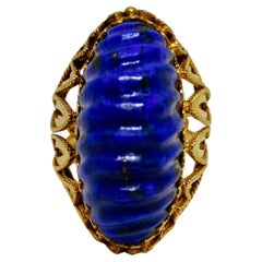 Retro Lapis Lazuli Cocktail Ring