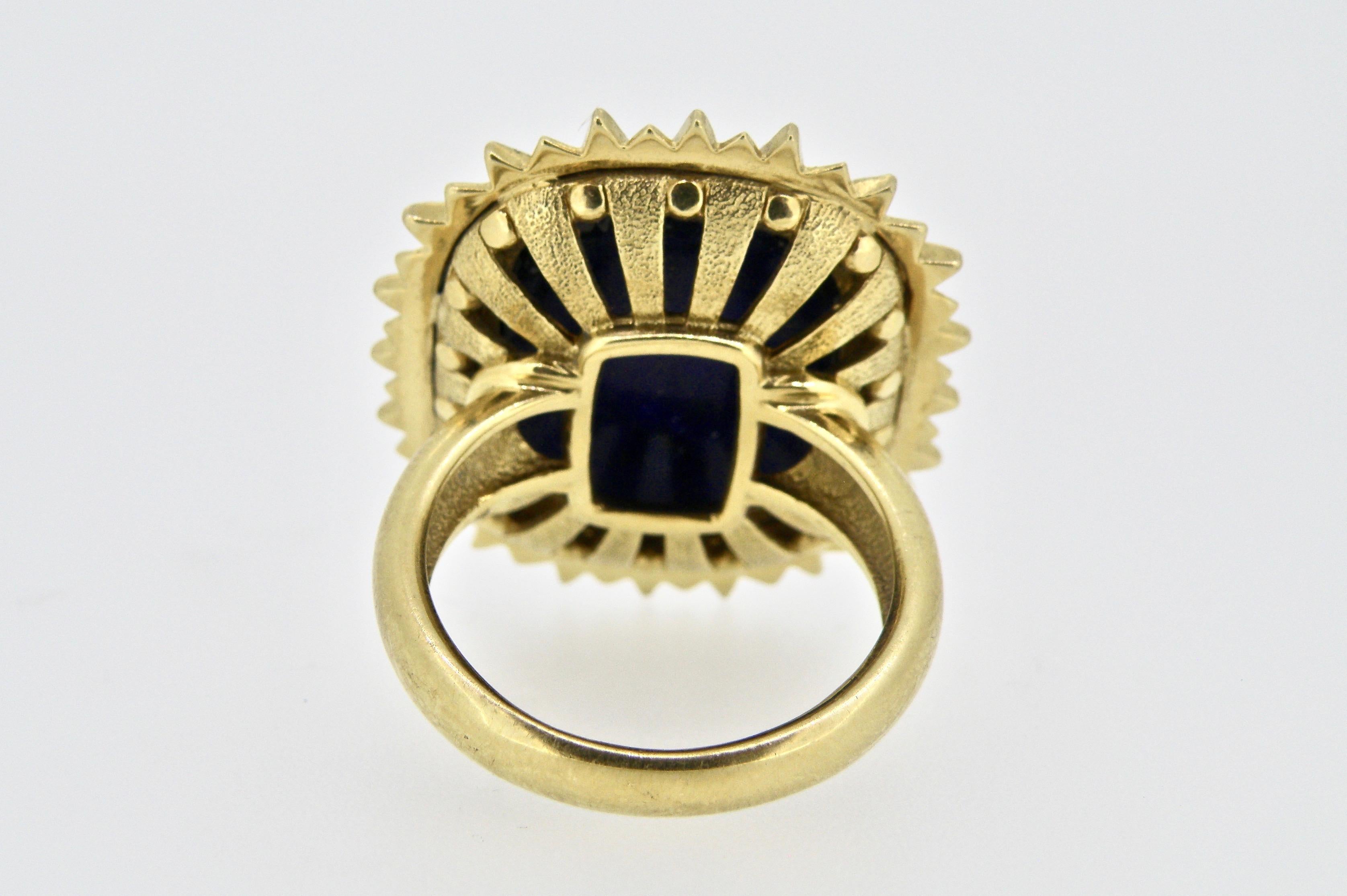 Lapis Lazuli Crown Ring In New Condition For Sale In Cohasset, MA