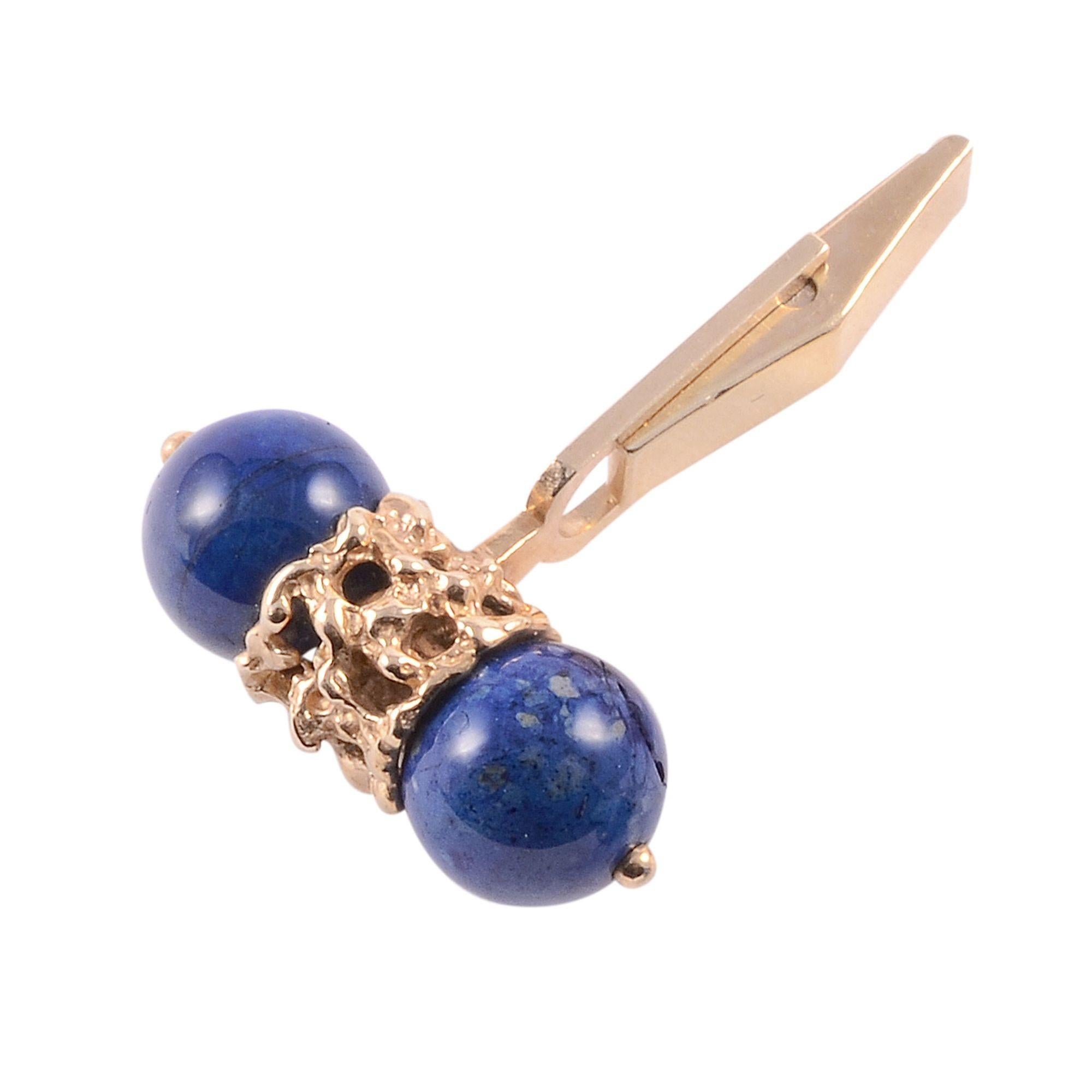 Lapis Lazuli Cufflinks In Good Condition For Sale In Solvang, CA