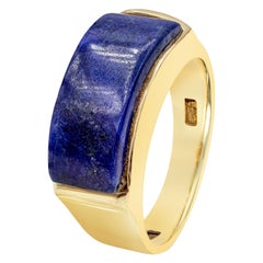 Lapis Lazuli Curved Bar Ring