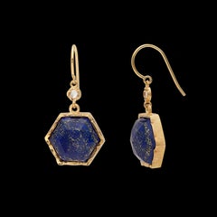Lapis Lazuli and Diamond 18 Karat Gold Drop Earrings