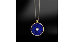 Lapis Lazuli Diamond Necklace 18k Yellow Gold