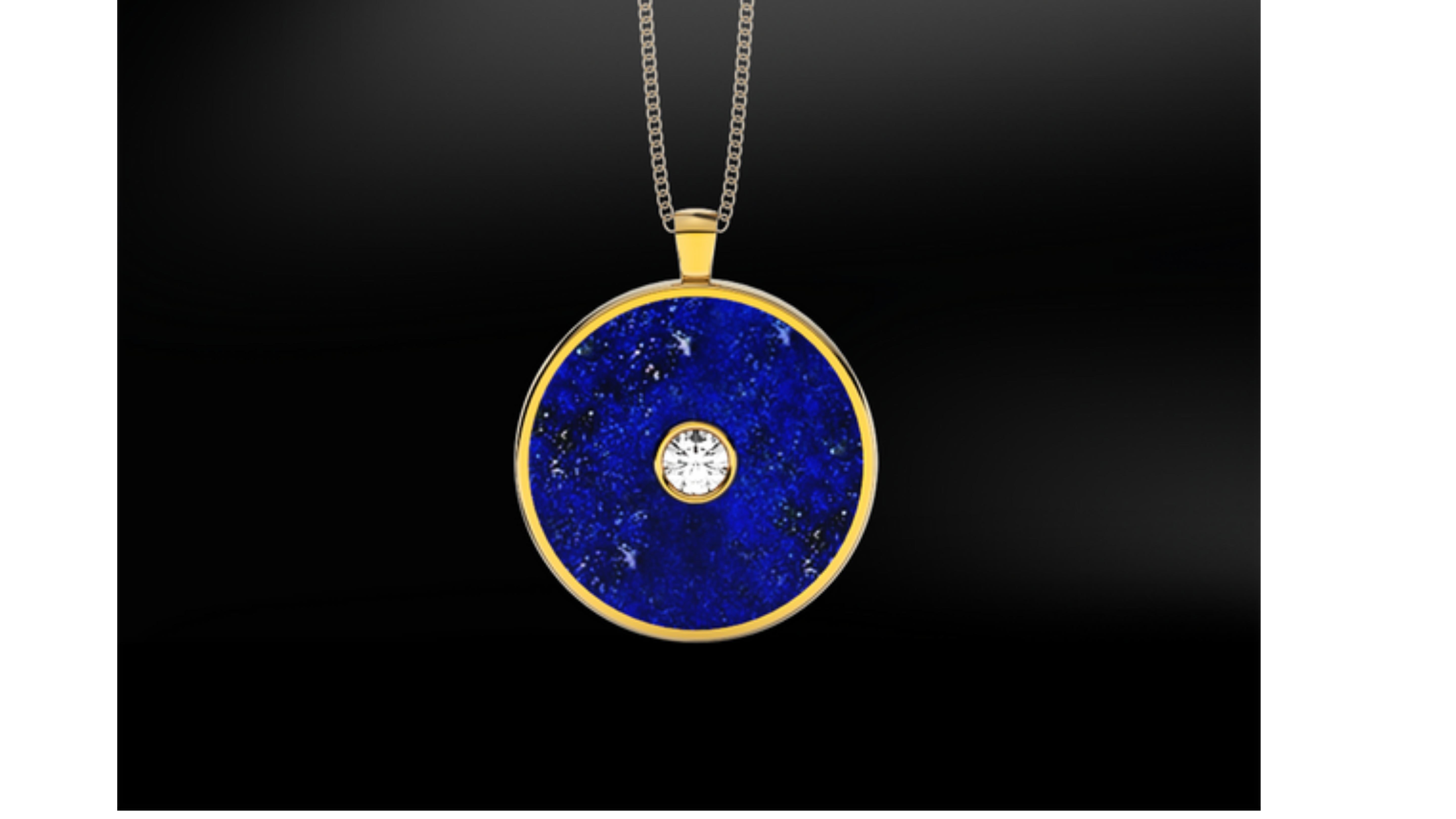 Contemporary Lapis Lazuli Diamond Necklace 18k Yellow Gold  For Sale