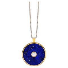 Lapis Lazuli Diamond Necklace 18k Yellow Gold Lapis Lazuli Diamond Necklace 18k Yellow Gold